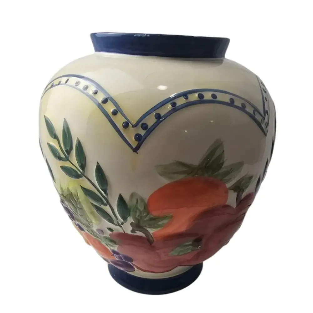 Nonni's Biscotti Fruit Motif Cookie Jar no Lid Replacement Part‎ Hand Painted